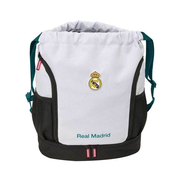 Safta Real Madrid Equipacion 26/27 Saco Mochila - Cremallera Bidireccional - Portabotellas - Hombreras de Cinta Ajustables - Com