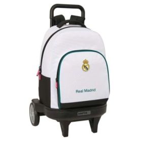 Safta Real Madrid Equipacion 26/27 Mochila con Carro - Extraible - 33L - Portabotellas - Ruedas Antivibracion - Doble Tirador -