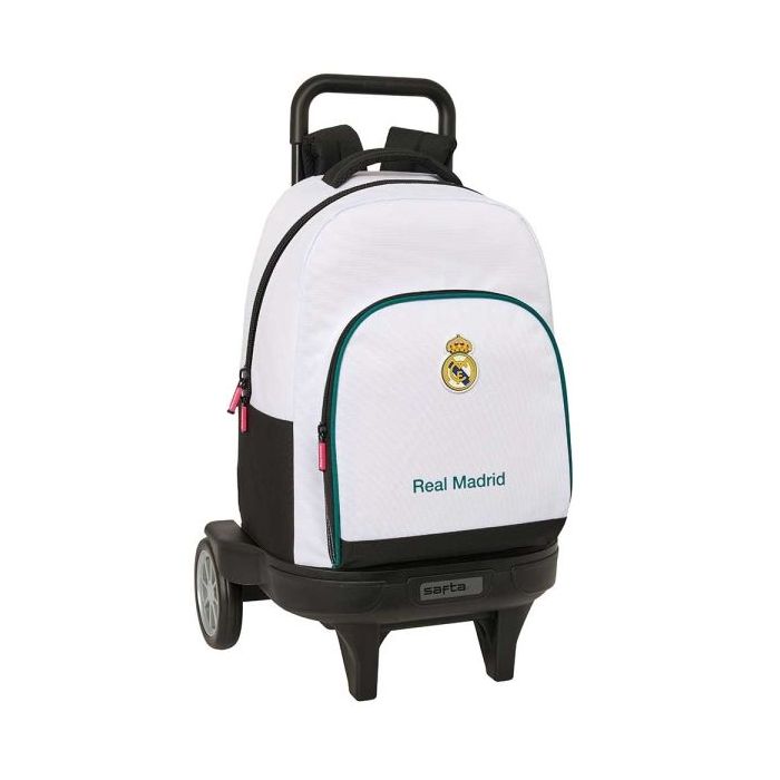 Safta Real Madrid Equipacion 26/27 Mochila con Carro - Extraible - 33L - Portabotellas - Ruedas Antivibracion - Doble Tirador -