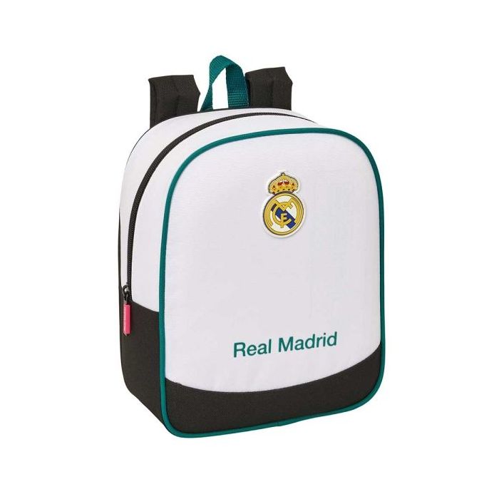 Safta Real Madrid Equipacion 26/27 Mochila Guarderia - 6L - Cremallera - Asa de Mano - Tarjeta de Identificacion Personal - Adap