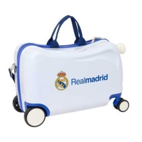 Safta Real Madrid Equipacion 26/27 Maleta Trolley Infantil - Reposapies - Bandolera Ajustable - Asas de Mano - Tiradores con Ran