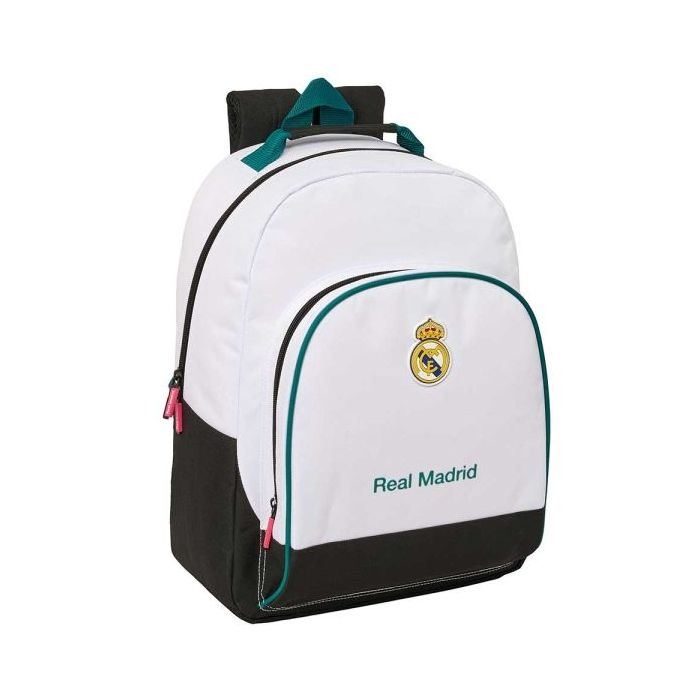 Safta Real Madrid Equipacion 26/27 Mochila - Adaptable a Carro - Bolsillo Frontal - Hombreras y Espalda Acolchada - Cremallera c