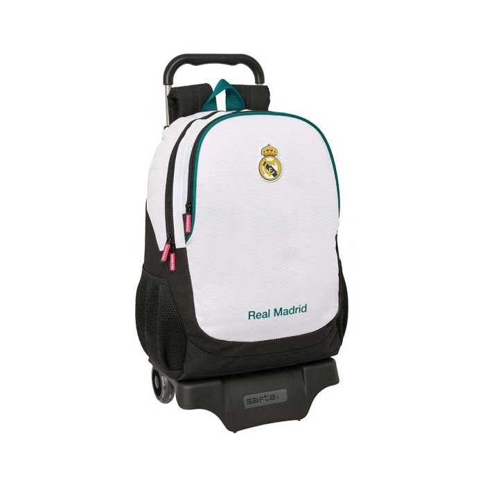 Safta Real Madrid Equipacion 26/27 Mochila con Carro - Extraible - 23L - Portabotellas - Cremallera - Doble Tirador - Asa de Man