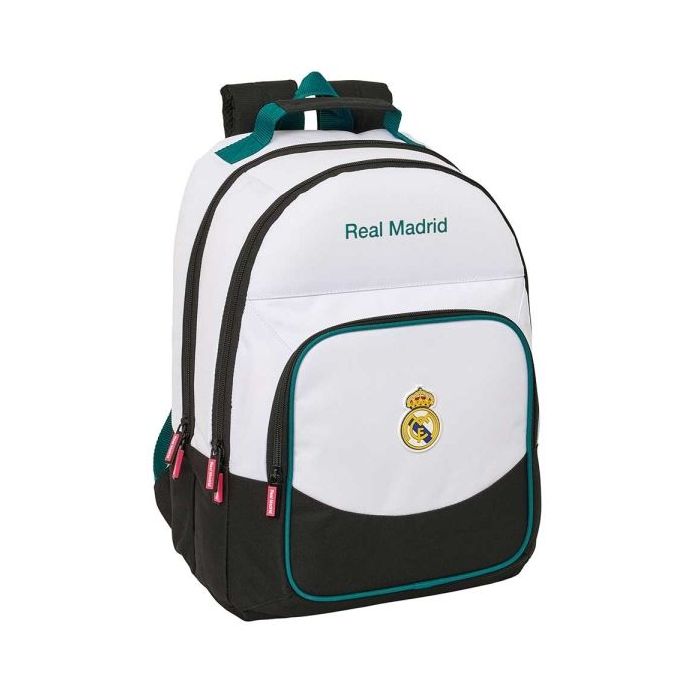 Safta Real Madrid Equipacion 26/27 Mochila - Adaptable a Carro - Bolsillo Frontal - Portabotellas - Cremallera con Doble Tirador