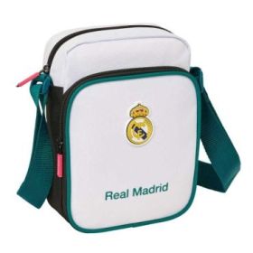 Safta Real Madrid Equipacion 26/27 Bolsito con Bandolera Ajustable - Cierre con Cremallera - Compartimento Trasero con Velcro -