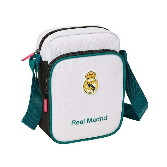 Safta Real Madrid Equipacion 26/27 Bolsito con Bandolera Ajustable - Cierre con Cremallera - Compartimento Trasero con Velcro -