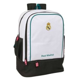 Safta Real Madrid Equipacion 26/27 Mochila - Bolsillo Frontal - Hombreras y Espalda Acolchada - Portabotellas - Cremallera con D