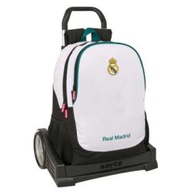 Safta Real Madrid Equipacion 26/27 Mochila con Carro Evolution - Extraible - 23L - Portabotellas - Doble Tirador - Asa de Mano -