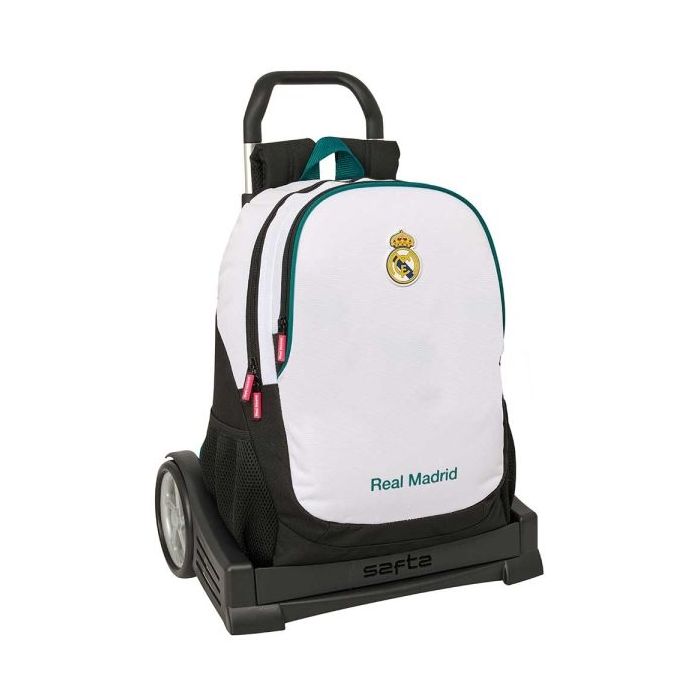Safta Real Madrid Equipacion 26/27 Mochila con Carro Evolution - Extraible - 23L - Portabotellas - Doble Tirador - Asa de Mano -