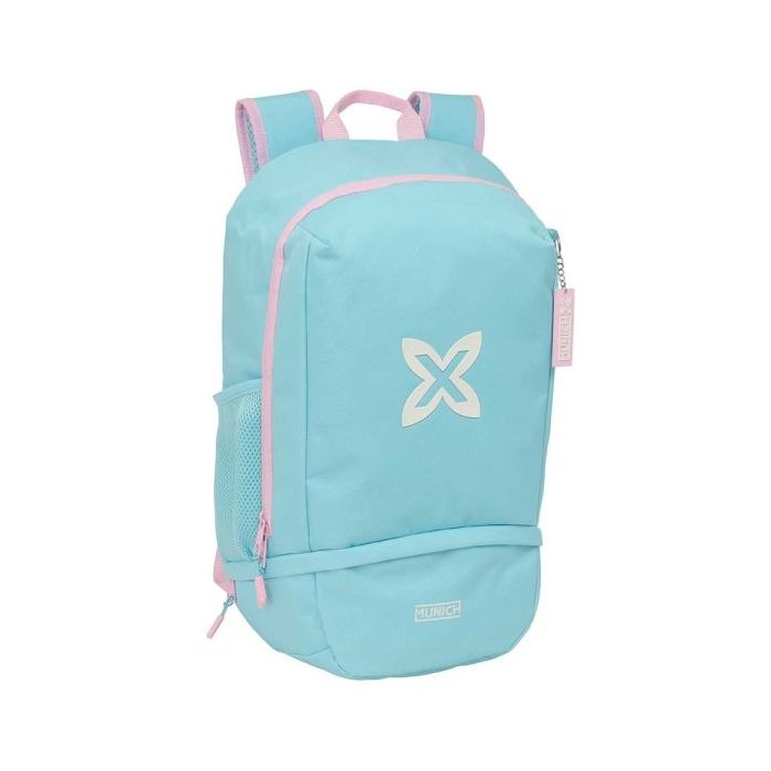 Safta Munich Sky Mochila Zapatillero - Cremallera con Doble Tirador - Bolsillo Interior - Portabotellas - Asa de Mano - 28x51x19
