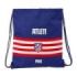 Safta Atletico de Madrid Saco Plano - Cierre con Cordones - Bolsillo Interior con Cremallera - 35x40x1cm - Color Azul Marino