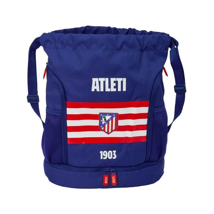 Safta Atletico de Madrid Saco Mochila - Cremallera Bidireccional - Portabotellas - Hombreras de Cinta Ajustables - Compartimento