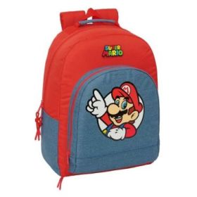 Safta Super Mario Mochila - Adaptable a Carro - Bolsillo Frontal - Espalda Acolchada - Cremallera con Doble Tirador - Asa de Man