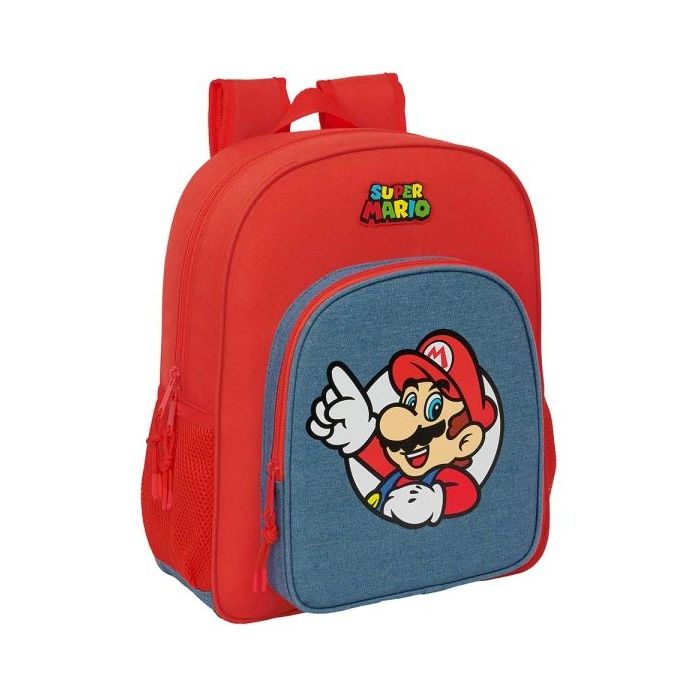 Safta Super Mario Mochila - 15L - Adaptable a Carro - Bolsillo Frontal - Portabotellas - Cremallera con Doble Tirador - Asa de M