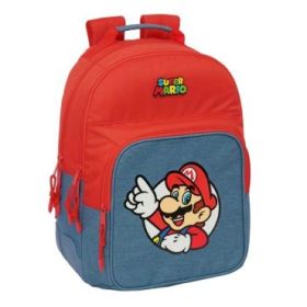 Safta Super Mario Mochila - Adaptable a Carro - Bolsillo Frontal - Portabotellas - Cremallera con Doble Tirador - Asa de Mano -
