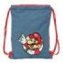 Safta Super Mario Saco Plano - Cierre con Cordones - Bolsillo Interior con Cremallera - 26x34x1cm - Color Rojo y Azul