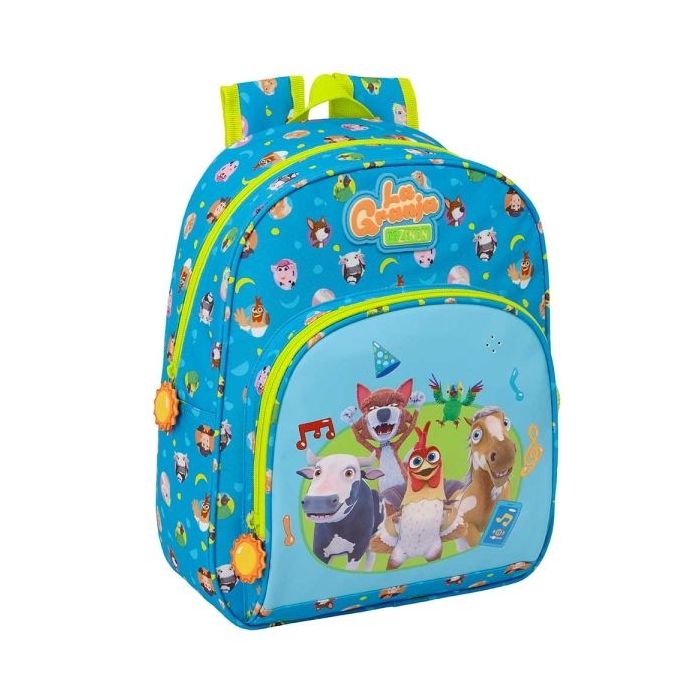 Safta la Granja de Zenon Mochila Infantil - Portabotellas - Bolsillo Frontal - Asa de Mano - Hombreras Acolchadas - 28x34x10cm -