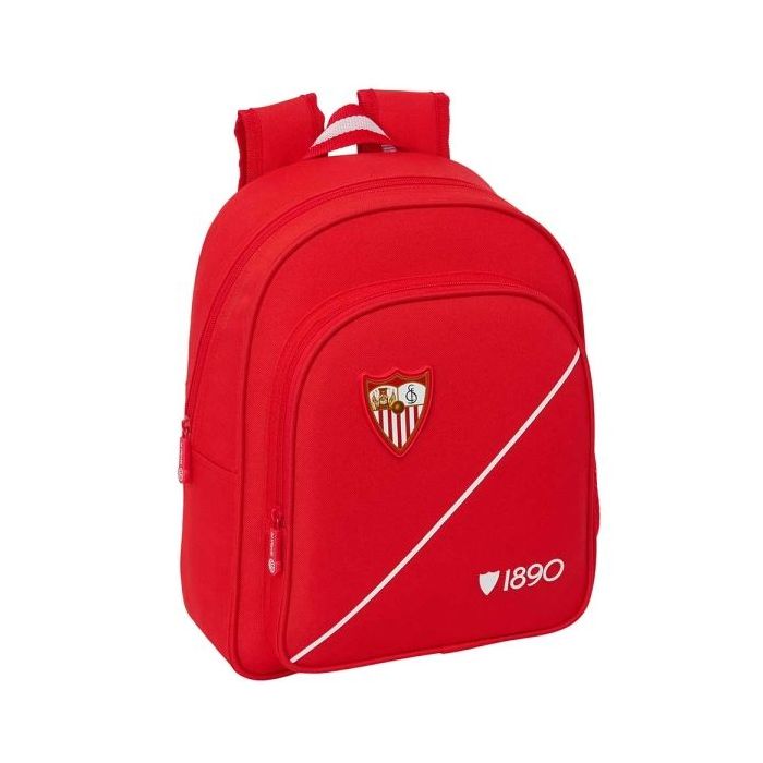 Safta Sevilla FC Mochila Infantil - Portabotellas - Bolsillo Frontal - Asa de Mano - Adaptable a Carro - Hombreras Acolchadas -