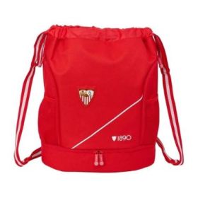 Safta Sevilla FC Saco Mochila - Cremallera Bidireccional - Portabotellas - Hombreras de Cinta Ajustables - Compartimento Inferio