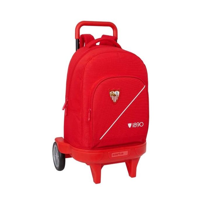 Safta Sevilla FC Mochila con Carro - Extraible - 33L - Portabotellas - Tarjeta de Identificacion Personal - Ruedas Antivibracion