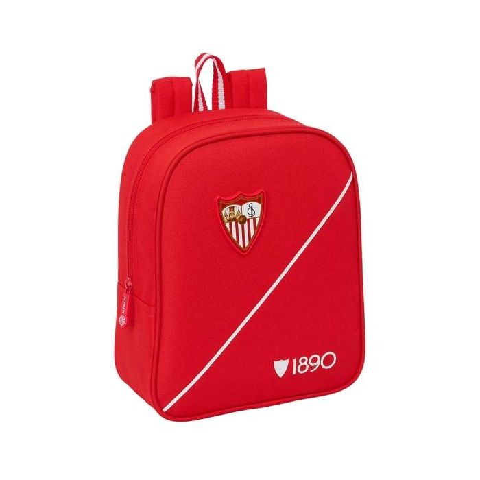 Safta Sevilla FC Mochila Guarderia - 6L - Cremallera - Asa de Mano - Tarjeta de Identificacion Personal - Adaptable a Carrito -