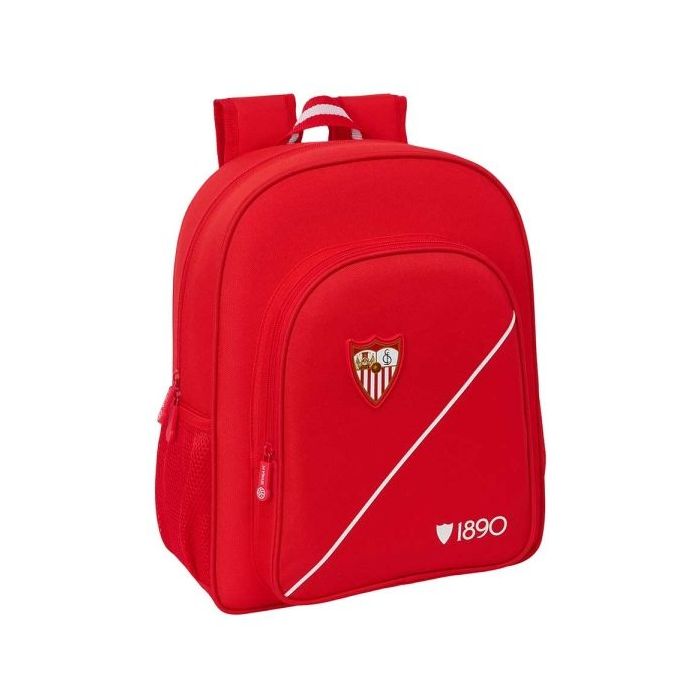 Safta Sevilla FC Mochila - 15L - Adaptable a Carro - Bolsillo Frontal - Portabotellas - Cremallera con Doble Tirador - Asa de Ma