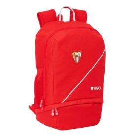 Safta Sevilla FC Mochila Zapatillero - Cremallera con Doble Tirador - Bolsillo Interior - Portabotellas - Asa de Mano - 28x51x19