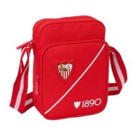 Safta Sevilla FC Bolsito con Bandolera Ajustable - Cierre con Cremallera - Compartimento Trasero con Velcro - Bolsillo Frontal -