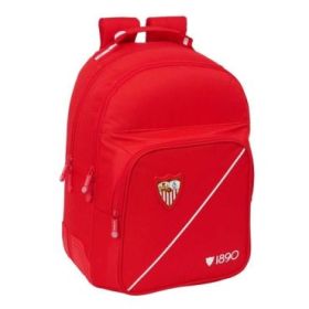 Safta Sevilla FC Mochila - Adaptable a Carro - Bolsillo Frontal - Portabotellas - Cremallera con Doble Tirador - Asa de Mano - H