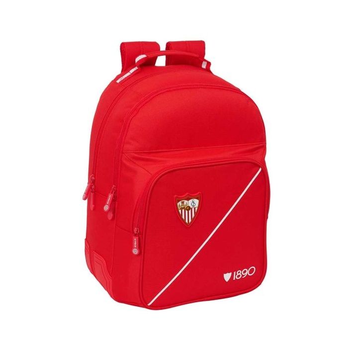 Safta Sevilla FC Mochila - Adaptable a Carro - Bolsillo Frontal - Portabotellas - Cremallera con Doble Tirador - Asa de Mano - H