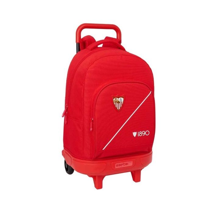 Safta Sevilla FC Mochila con Carro - Extraible - 33L - Portabotellas - Tarjeta de Identificacion Personal - Cremallera con Doble