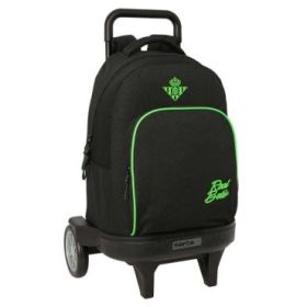 Safta Real Betis Balompie Mochila con Carro - Extraible - 33L - Portabotellas - Tarjeta de Identificacion Personal - Ruedas Anti