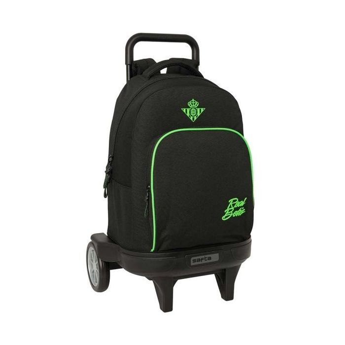 Safta Real Betis Balompie Mochila con Carro - Extraible - 33L - Portabotellas - Tarjeta de Identificacion Personal - Ruedas Anti