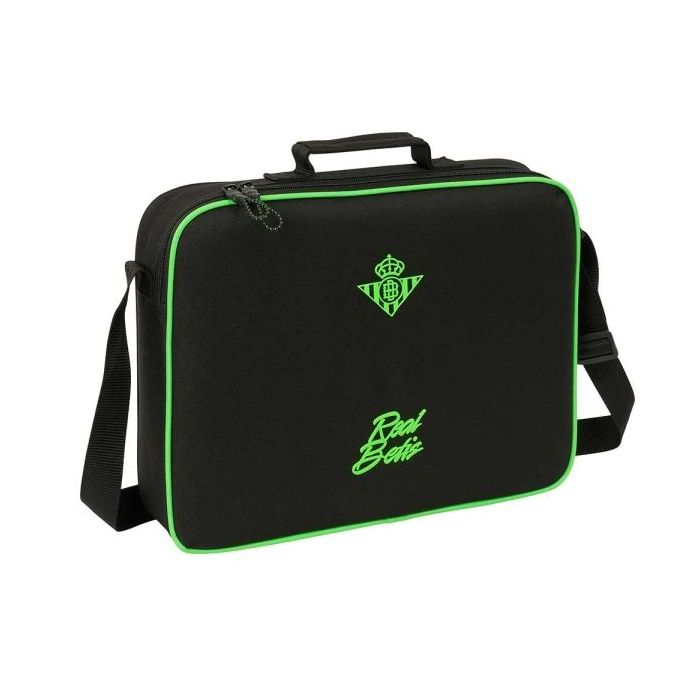 Safta Real Betis Balompie Maletin con Cremallera - Bandolera Ajustable - Asa Forrada - Doble Tirador - Fondo Semirigido - 38x28x