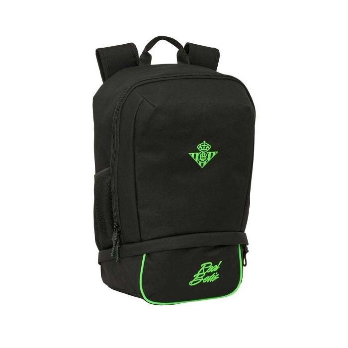 Safta Real Betis Balompie Mochila Zapatillero - Cremallera con Doble Tirador - Bolsillo Interior - Portabotellas - Asa de Mano -