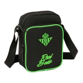 Safta Real Betis Balompie Bolsito con Bandolera Ajustable - Cierre con Cremallera - Compartimento Trasero con Velcro - Bolsillo