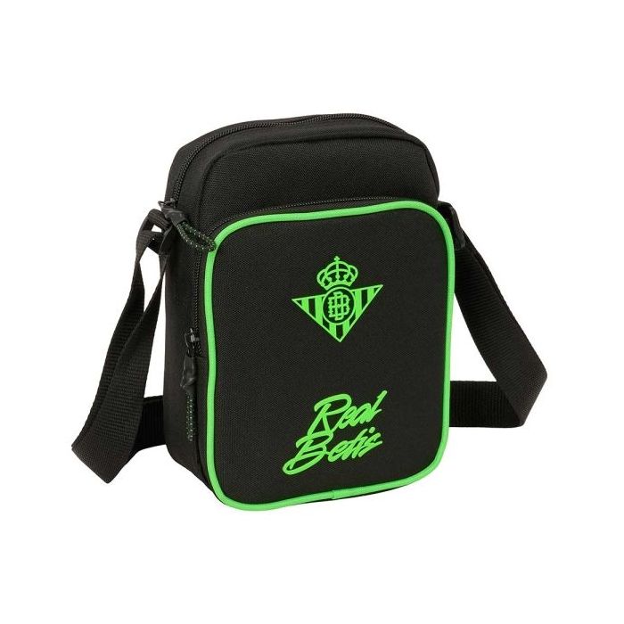Safta Real Betis Balompie Bolsito con Bandolera Ajustable - Cierre con Cremallera - Compartimento Trasero con Velcro - Bolsillo