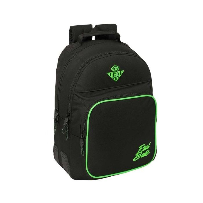 Safta Real Betis Balompie Mochila - Adaptable a Carro - Bolsillo Frontal - Portabotellas - Cremallera con Doble Tirador - Asa de