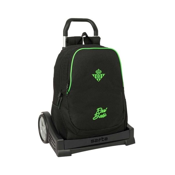 Safta Real Betis Balompie Mochila con Carro - Extraible - 23L - Portabotellas - Cremallera con Doble Tirador - Asa de Mano - Esp
