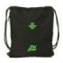 Safta Real Betis Balompie Saco de Deporte - Cierre con Cordones - Bolsillo Lateral con Cremallera - 35x40x1cm - Color Negro y Ve