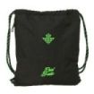Safta Real Betis Balompie Saco de Deporte - Cierre con Cordones - Bolsillo Lateral con Cremallera - 35x40x1cm - Color Negro y Ve