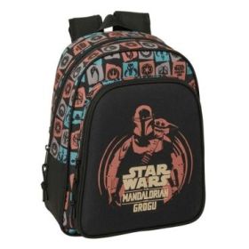 Safta Mandalorian and Grogu Mochila Infantil - Portabotellas - Bolsillo Frontal - Asa de Mano - Adaptable a Carro - Hombreras Ac