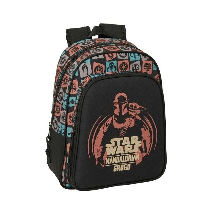 Safta Mandalorian and Grogu Mochila Infantil - Portabotellas - Bolsillo Frontal - Asa de Mano - Adaptable a Carro - Hombreras Ac