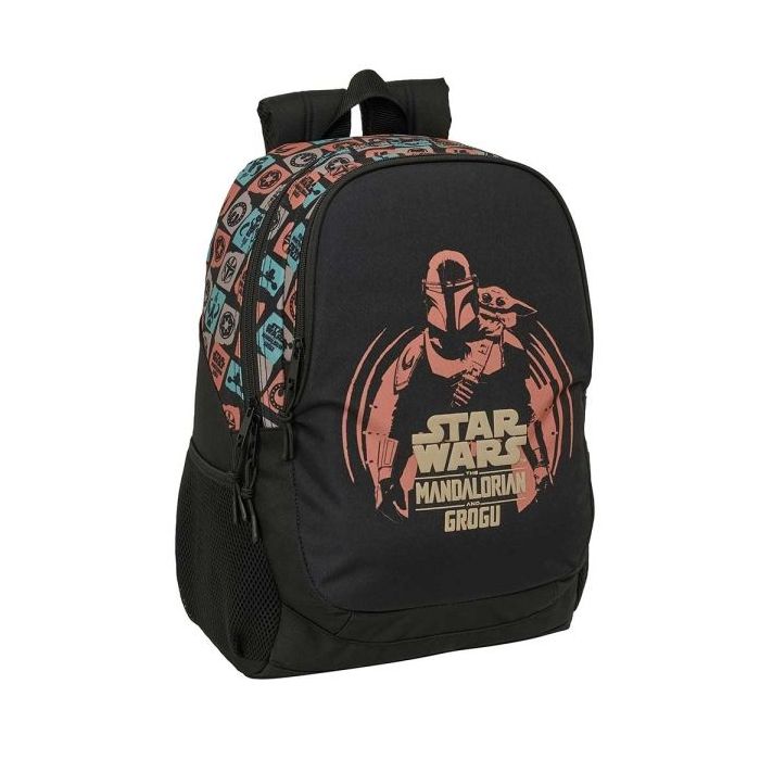 Safta Mandalorian and Grogu Mochila - 23L - Adaptable a Carro - Espalda Acolchada - Portabotellas - Cremallera con Doble Tirador