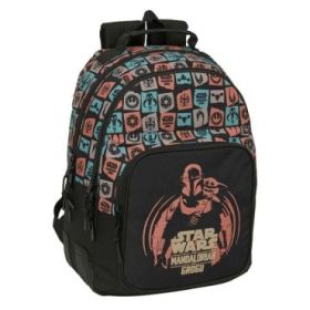 Safta Mandalorian and Grogu Mochila - Adaptable a Carro - Bolsillo Frontal - Portabotellas - Cremallera con Doble Tirador - Asa