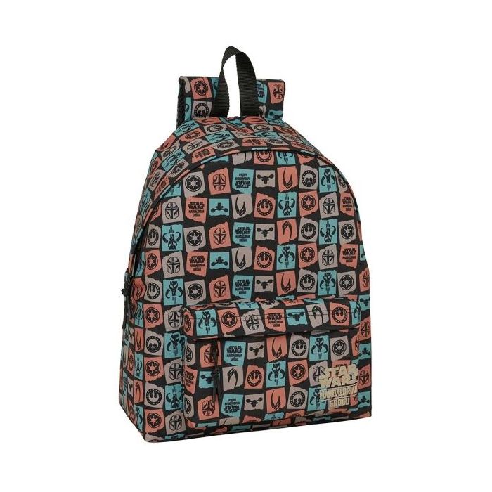 Safta Mandalorian and Grogu Mochila - Bolsillo Frontal - Espalda Acolchada - Hombreras Ergonomicas - Cremallera con Doble Tirado