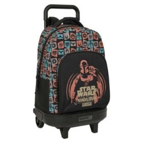Safta Mandalorian and Grogu Mochila con Carro - Extraible - 33L - Portabotellas - Tarjeta de Identificacion Personal - Cremaller