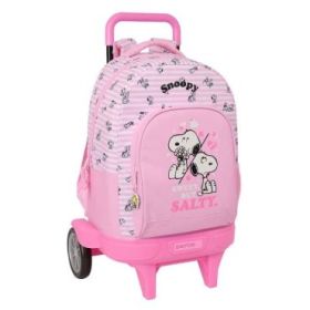 Safta Snoopy Mochila con Carro - Extraible - 33L - Portabotellas - Tarjeta de Identificacion Personal - Ruedas Antivibracion - A