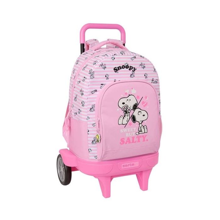 Safta Snoopy Mochila con Carro - Extraible - 33L - Portabotellas - Tarjeta de Identificacion Personal - Ruedas Antivibracion - A