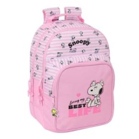 Safta Snoopy Mochila - Adaptable a Carro - Bolsillo Frontal - Portabotellas - Cremallera con Doble Tirador - Asa de Mano - Hombr